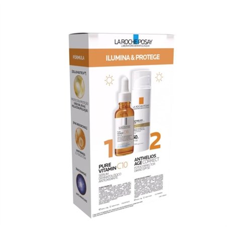 La Roche Posay Pack Pure Vitamin C10 Sérum Oferta Anthelios Age Correct SPF50 15ml