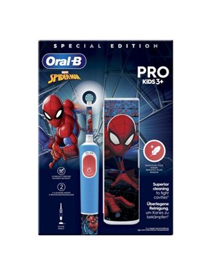 Oral-B Vitality Pro Kids 3+ Escova Elétrica Spiderman Travel Edition