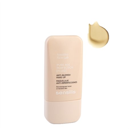 Sensilis Pure Age Perfection Fluid Base Anti-Imperfeições Cor 04 Pèche Doré 30ml