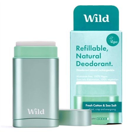 Wild Desodorizante Natural Caixa e Recarga Algodão e Sal Marinho 40g