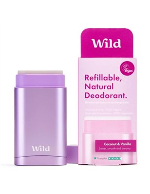 Wild Desodorizante Natural Caixa e Recarga Coco e Baunilha 40g