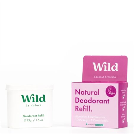 Wild Desodorizante Natural Recarga Coco e Baunilha 40g