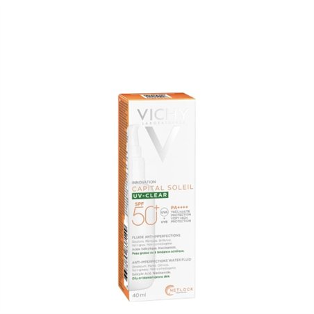 VICHY CAPITAL SOLEIL UV-CLEAR FPS50+ FLUIDO ANTI-IMPERFEIÇÕES 40ML