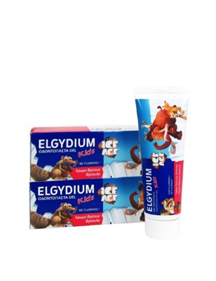 ELGYDIUM KIDS IDADE DO GELO DUO GEL DENTÍFRICO MORANGO 2X50ML