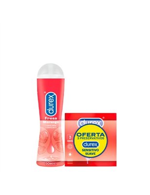 Durex Kit Gel Lubrificante Morango Oferta Preservativos