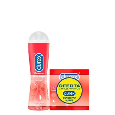Durex Kit Gel Lubrificante Morango Oferta Preservativos