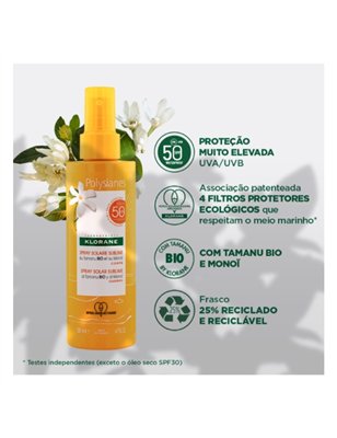 Klorane Polysianes Solar SPF50+ Spray Corpo 200ml