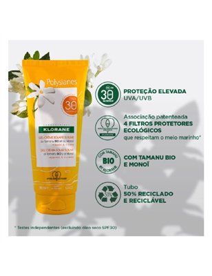 Klorane Polysianes Solar SPF30 Gel-Creme Sublime Rosto e Corpo 200ml